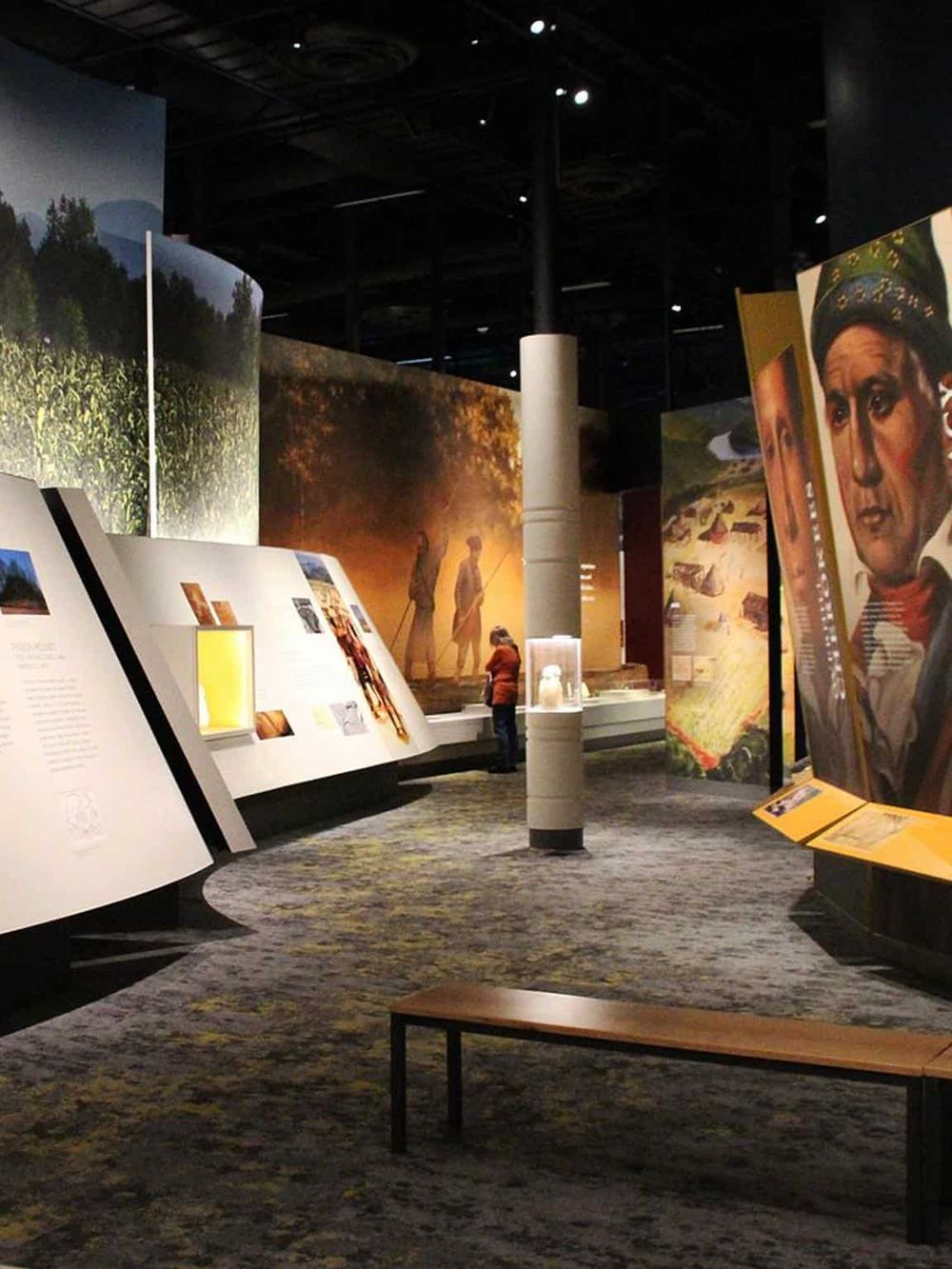Historical museum exhibit showcasing indigenous culture and history.