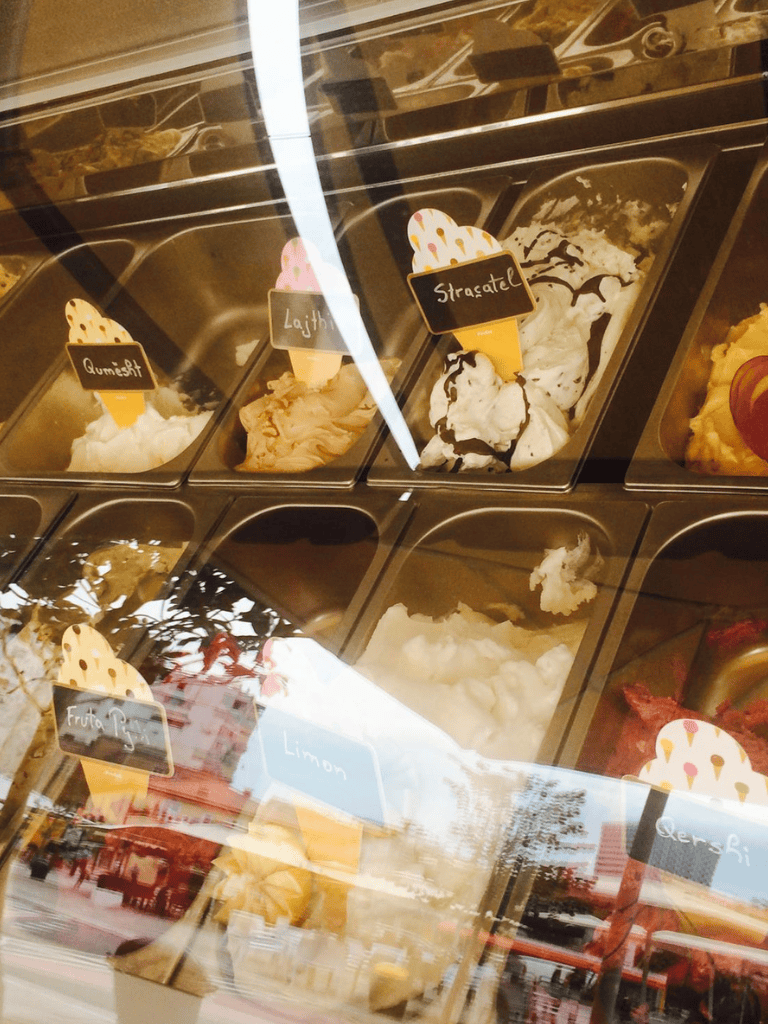 Creamy gelato with diverse flavors at QuestForDirections ice cream shop.