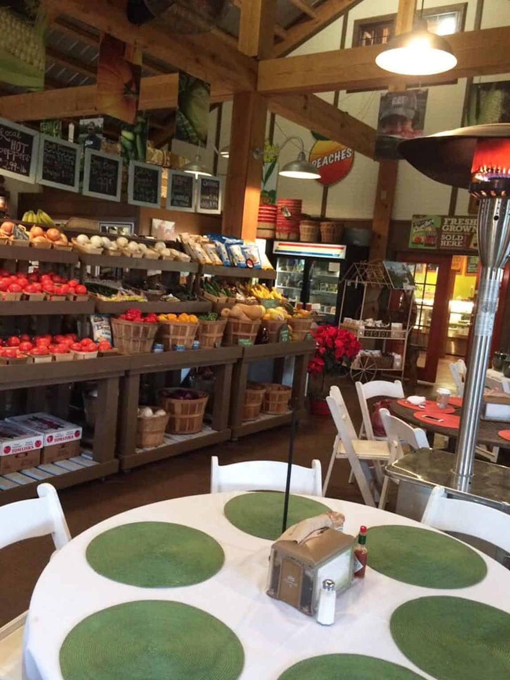 Fresh farmers market produce and cozy dining area at QuestForDirections.