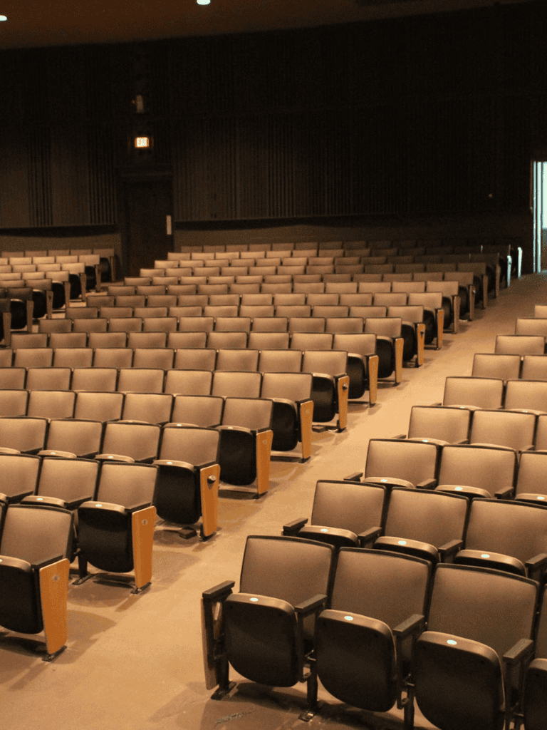 Comfortable theater seats at QuestForDirections event venue for optimal seating experience.