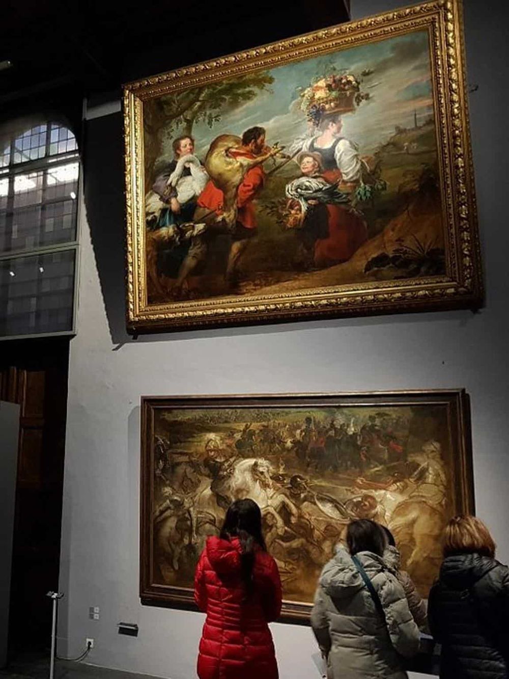 1. Classical oil paintings display historical themes at QuestForDirections art exhibit.