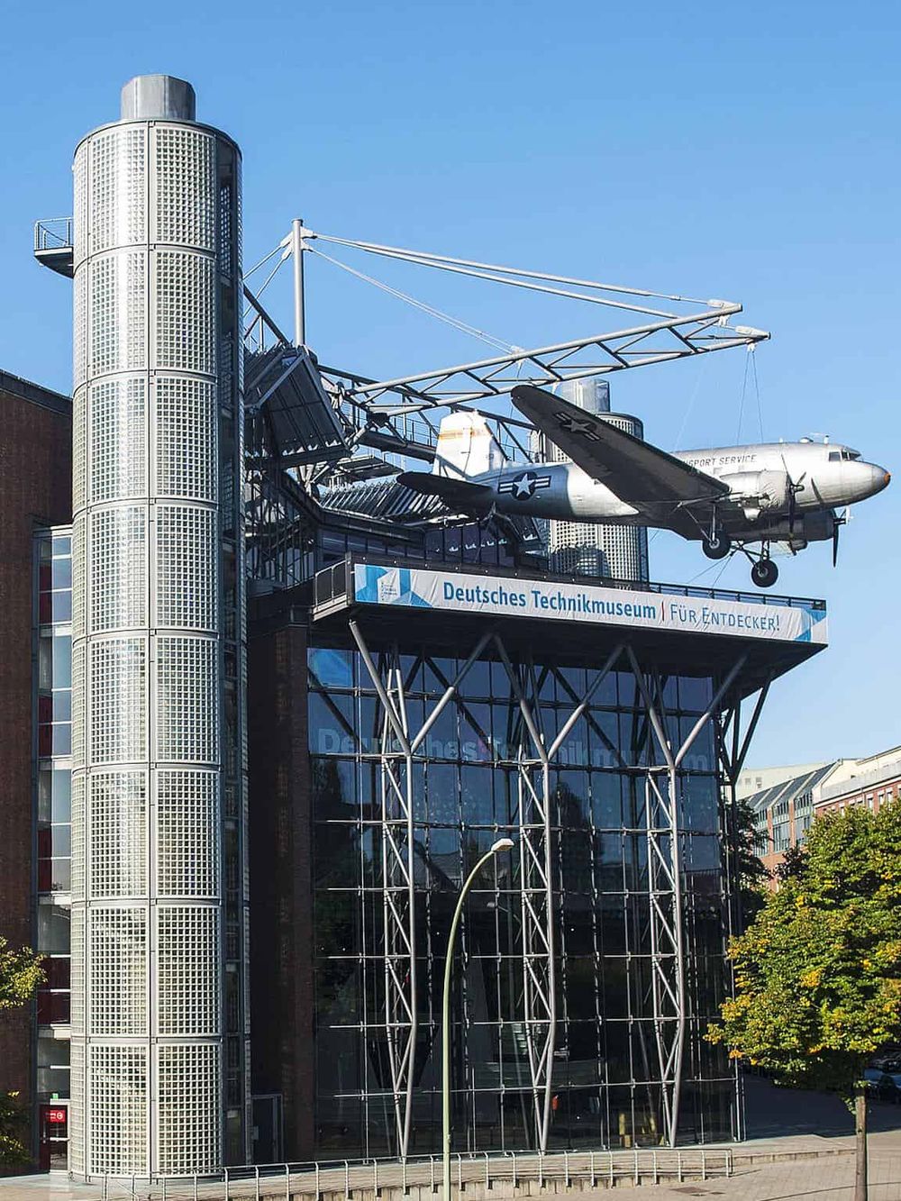 Vintage aircraft display at Deutsches Technikmuseum, Berlin, showcasing aerospace history and engineering excellence.