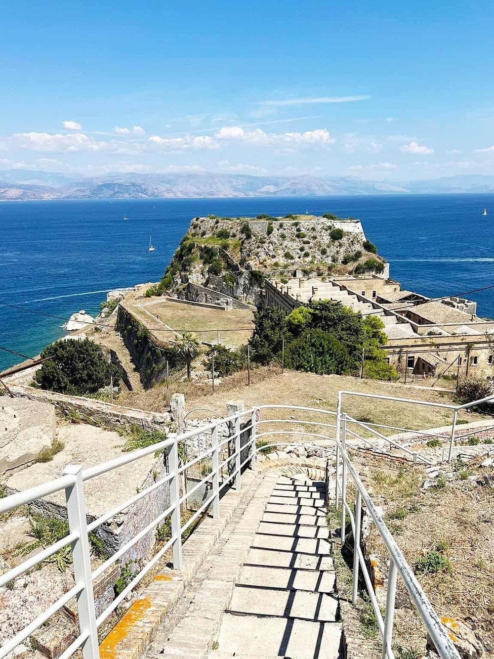 Historic fortress overlooking the ocean with scenic views and coastal scenery.