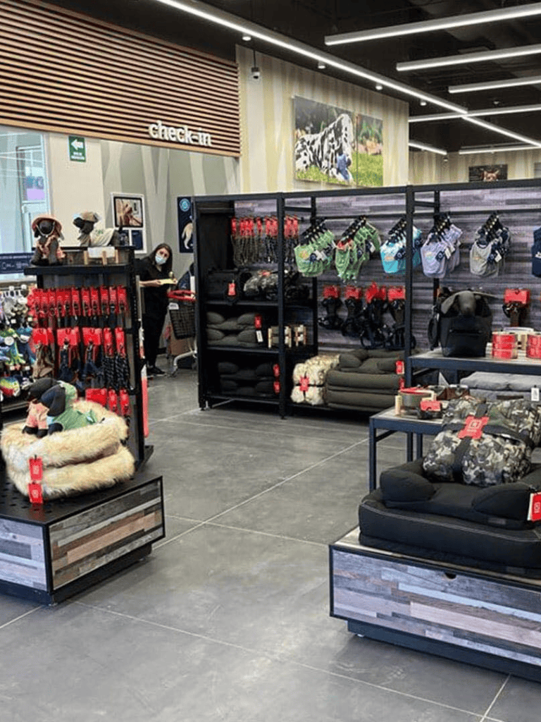 Dog accessories and pet supplies display at QuestForDirections pet store.