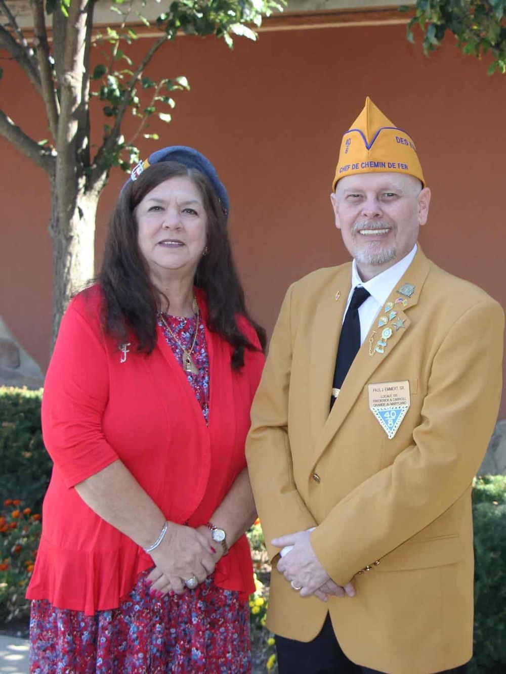 Historic Veterans of Foreign Wars members in uniform, outdoors.