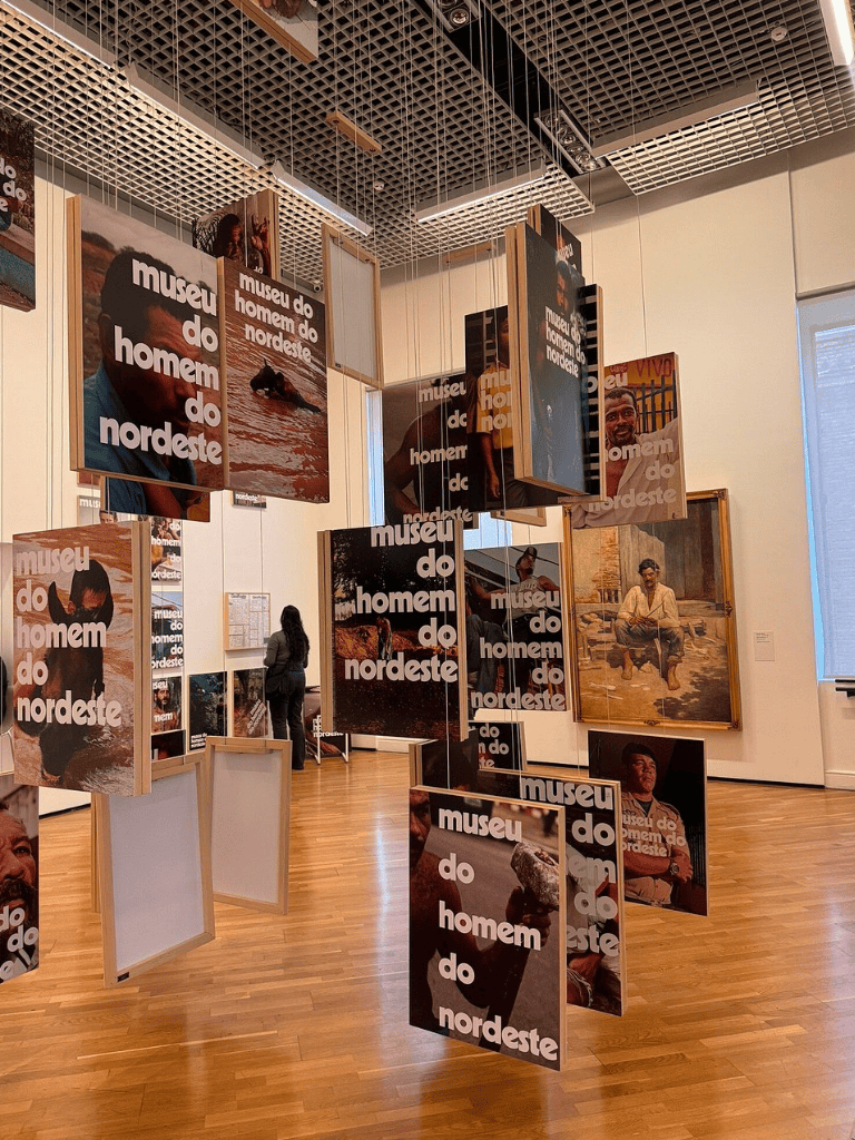 Museum of the northeastern man hanging artwork exhibition.