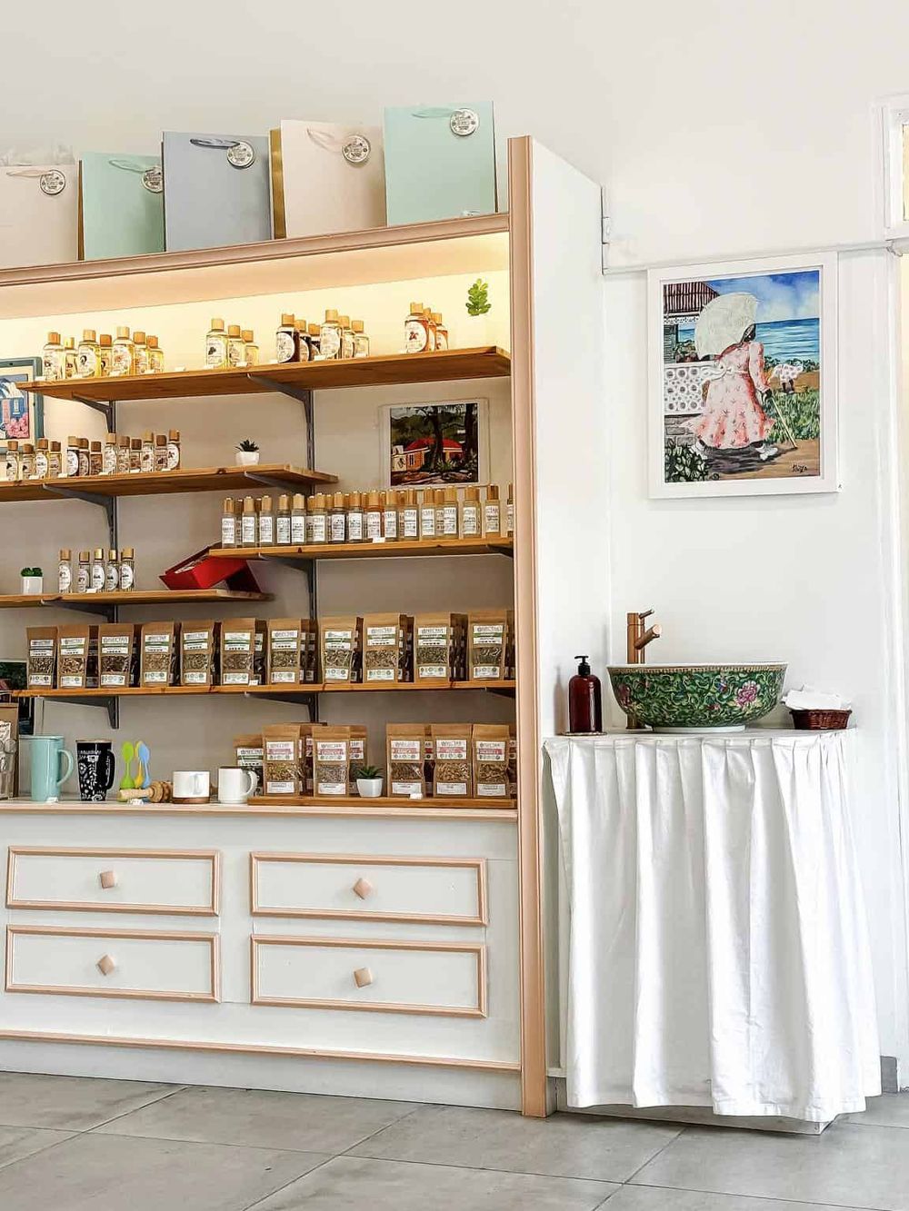 Organic herbal products and tea blends display at QuestForDirections shop for wellness and natural remedies.