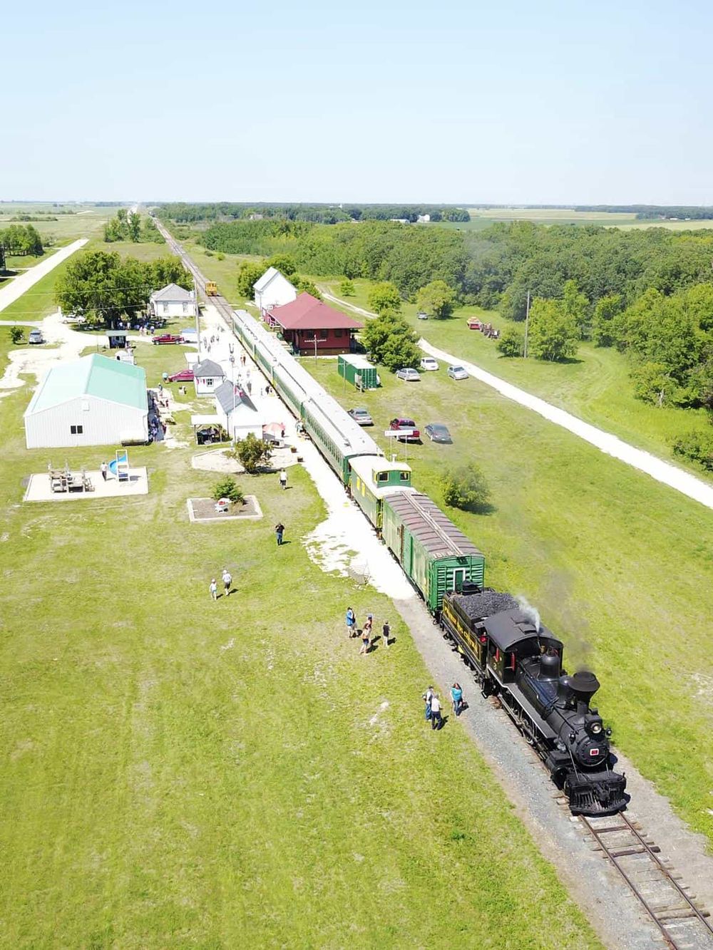 Vintage train ride at Quest for Directions, scenic rural attraction and family fun destination.