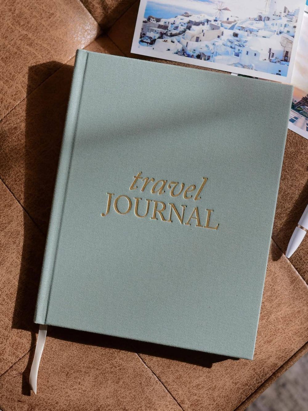 Compact travel journal for documenting journeys and adventures.
