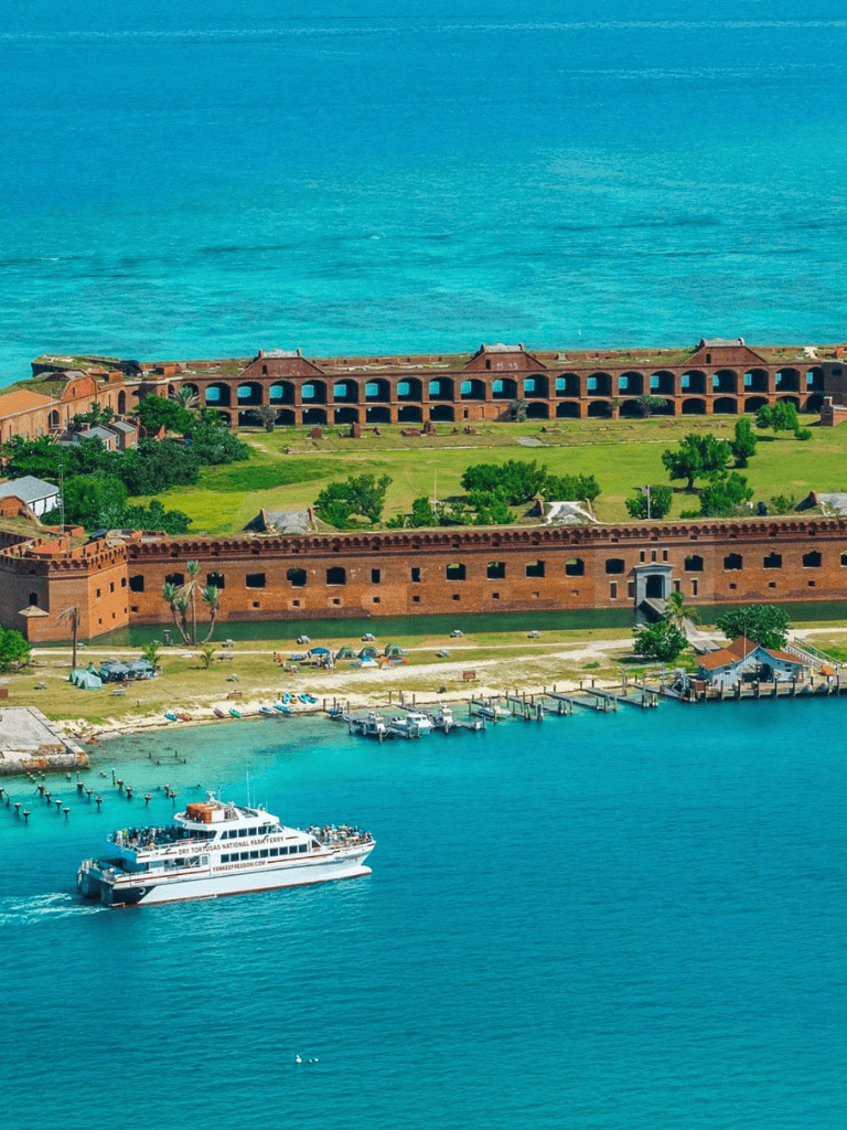 Historic fortress and harbor view in Savannah, Georgia.