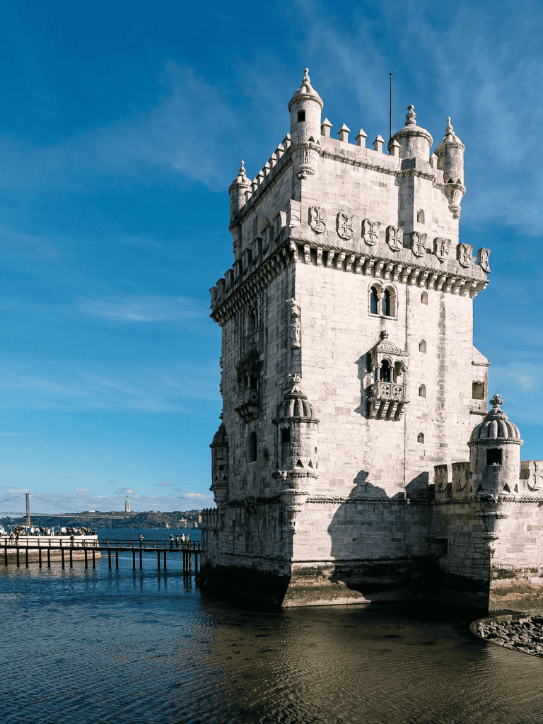 Ancient Lisbon Belém Tower, a UNESCO World Heritage Site on the Tagus River, Portugal.