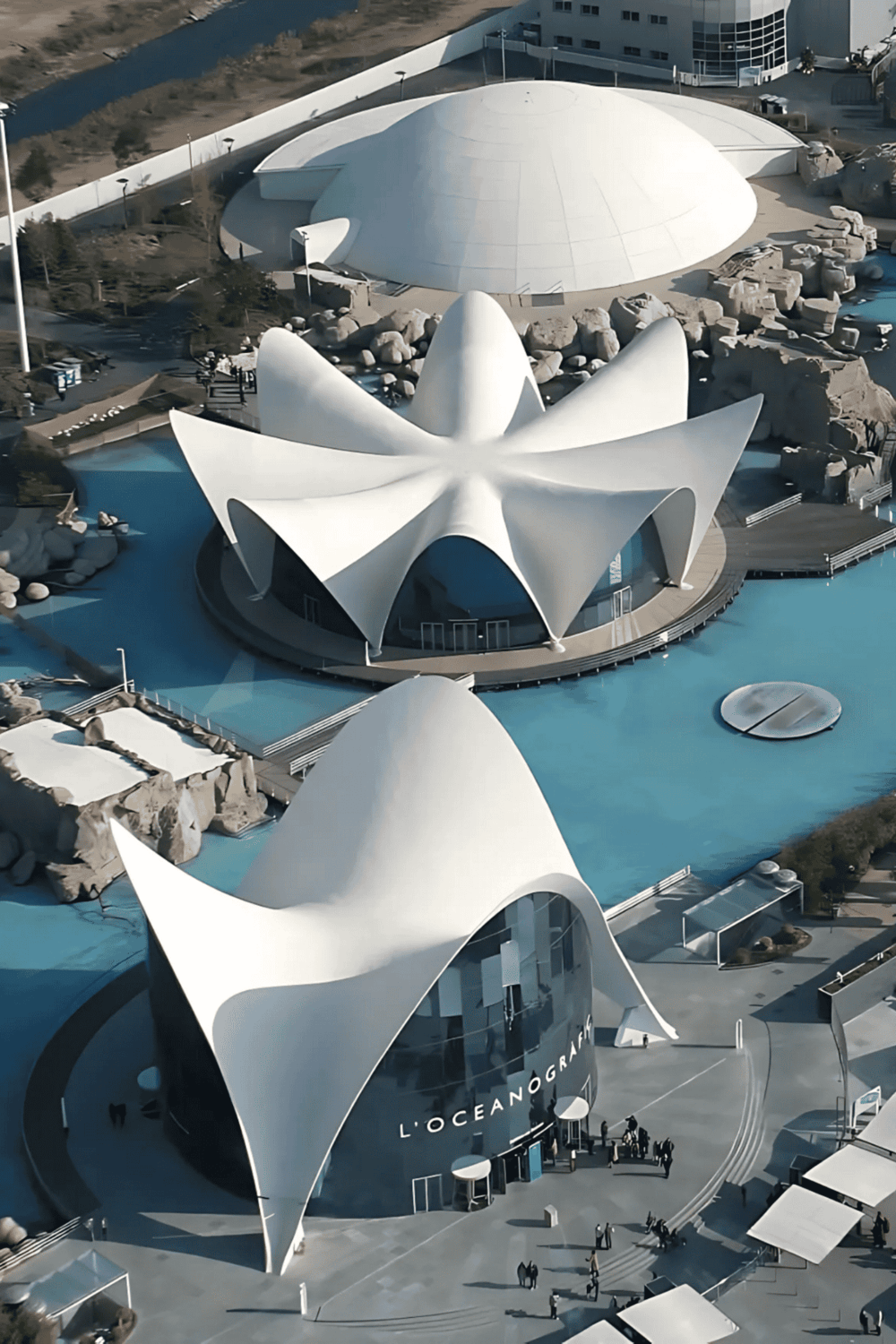 Modern architectural structures at Quest For Directions, featuring innovative design and iconic landmarks.