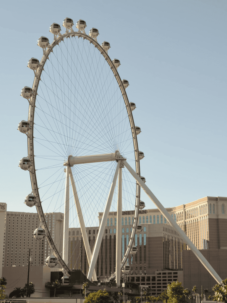 Excursion Ferris Wheel Las Vegas Nevada icon of entertainment and city skyline panoramic view.