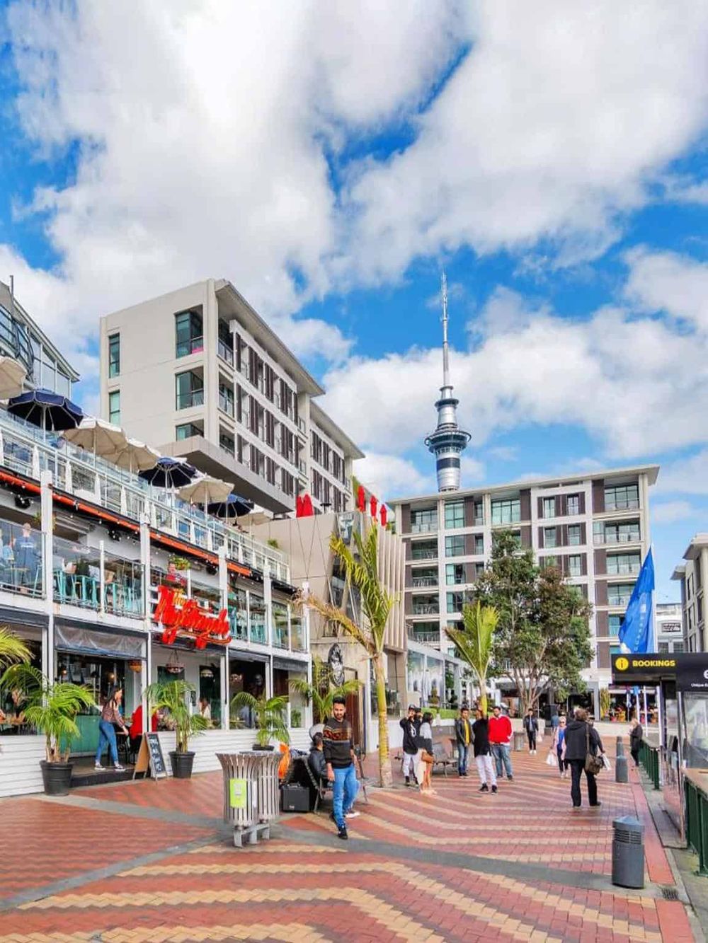 Bright outdoor urban scene of a lively city center near Quest for Directions.