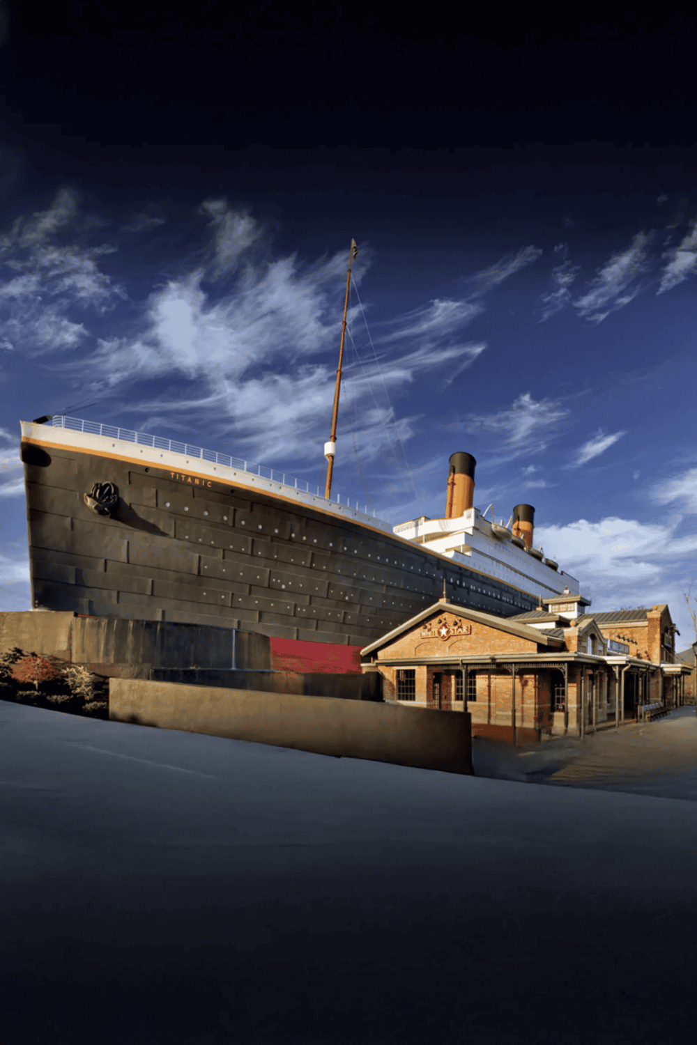 Vintage Titanic ship replica at the museum, showcasing maritime history and iconic ocean liners.