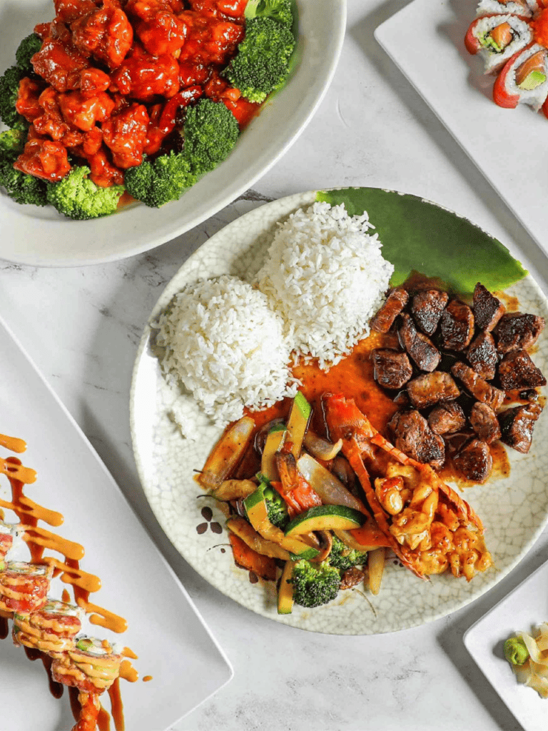 Succulent Asian-inspired dishes with rice, vegetables, and flavorful meats from QuestForDirections.