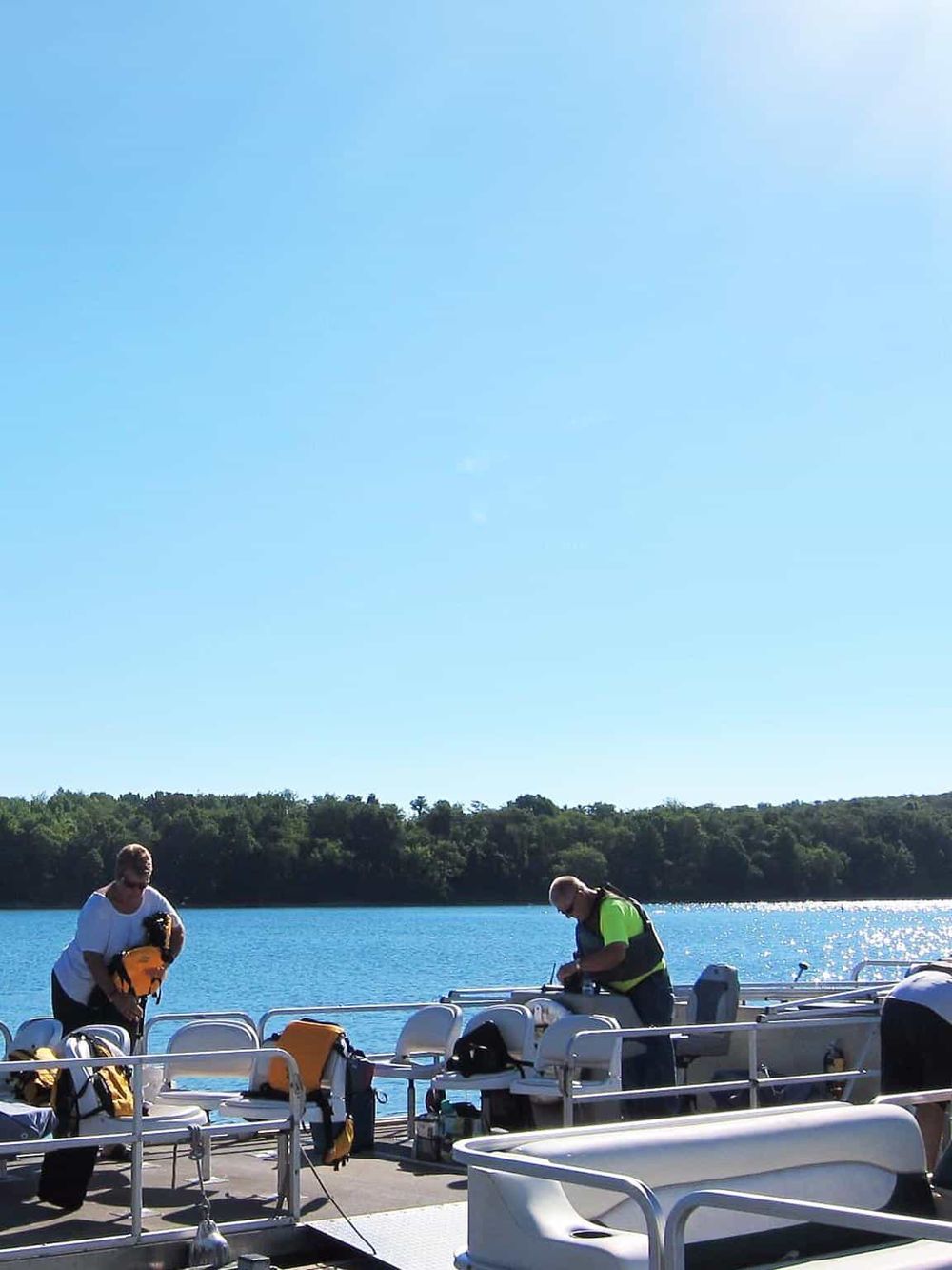 Boat rental service for water adventures and exploration on serene lakeside waters.