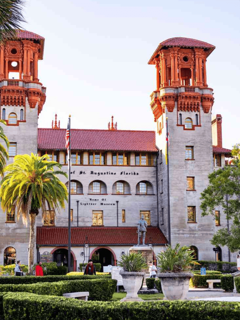 Historic St. Augustine Florida lighthouse and museum, iconic attraction in downtown St. Augustine.