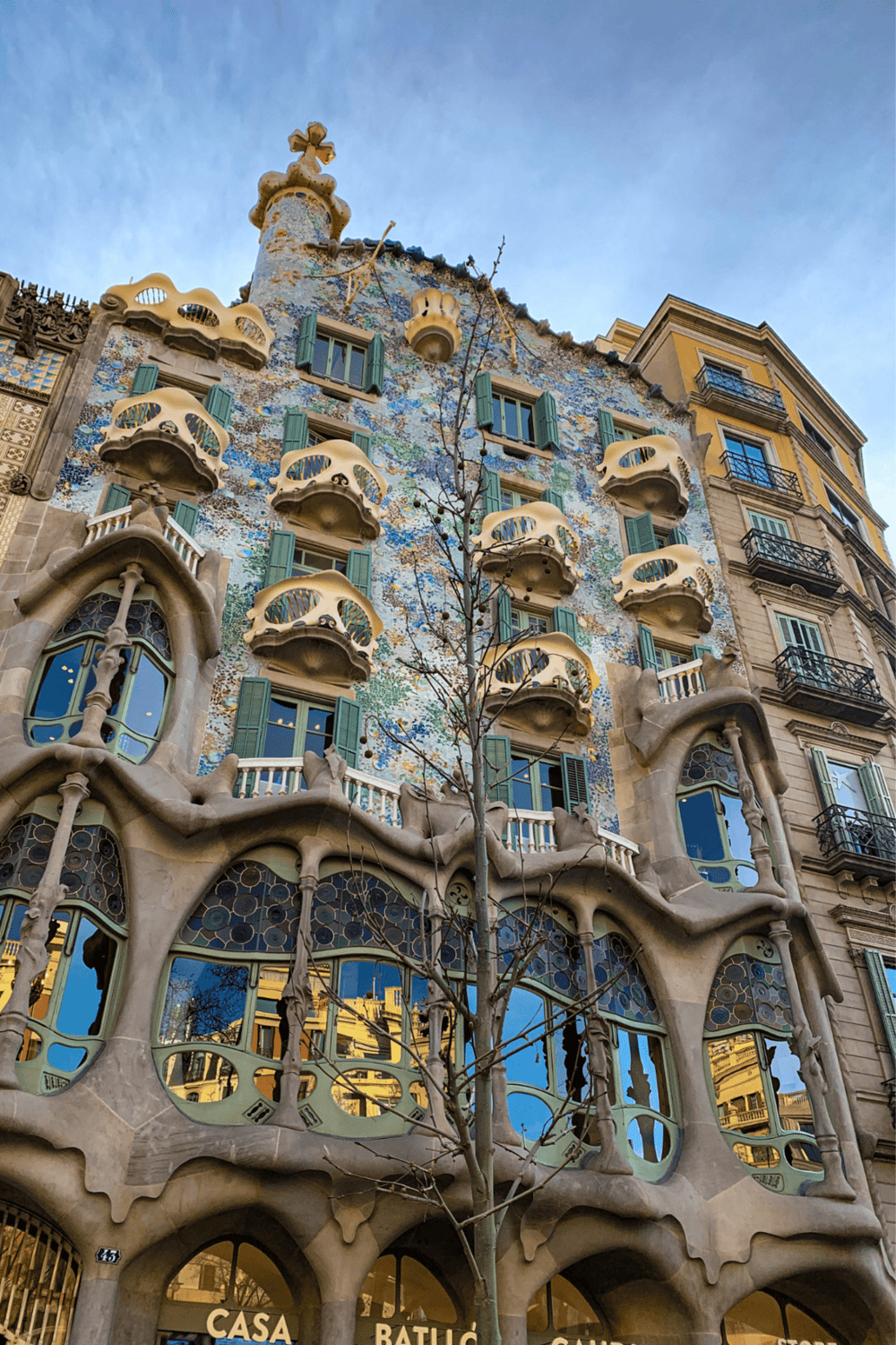 Unique Gaudí-style architecture building in Barcelona, Spain.