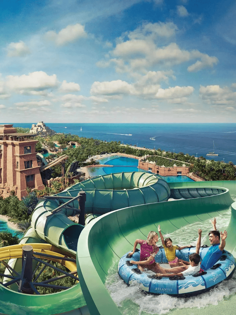 Thrilling water park with slides and family rides at QuestForDirections resort.