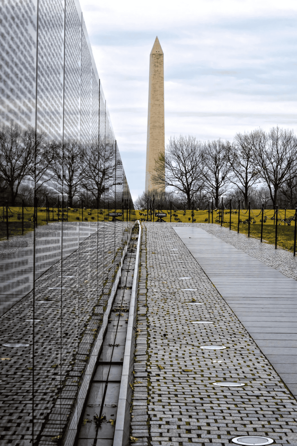 1. Reflection of Washington Monument on memorial wall in Washington, D.C.