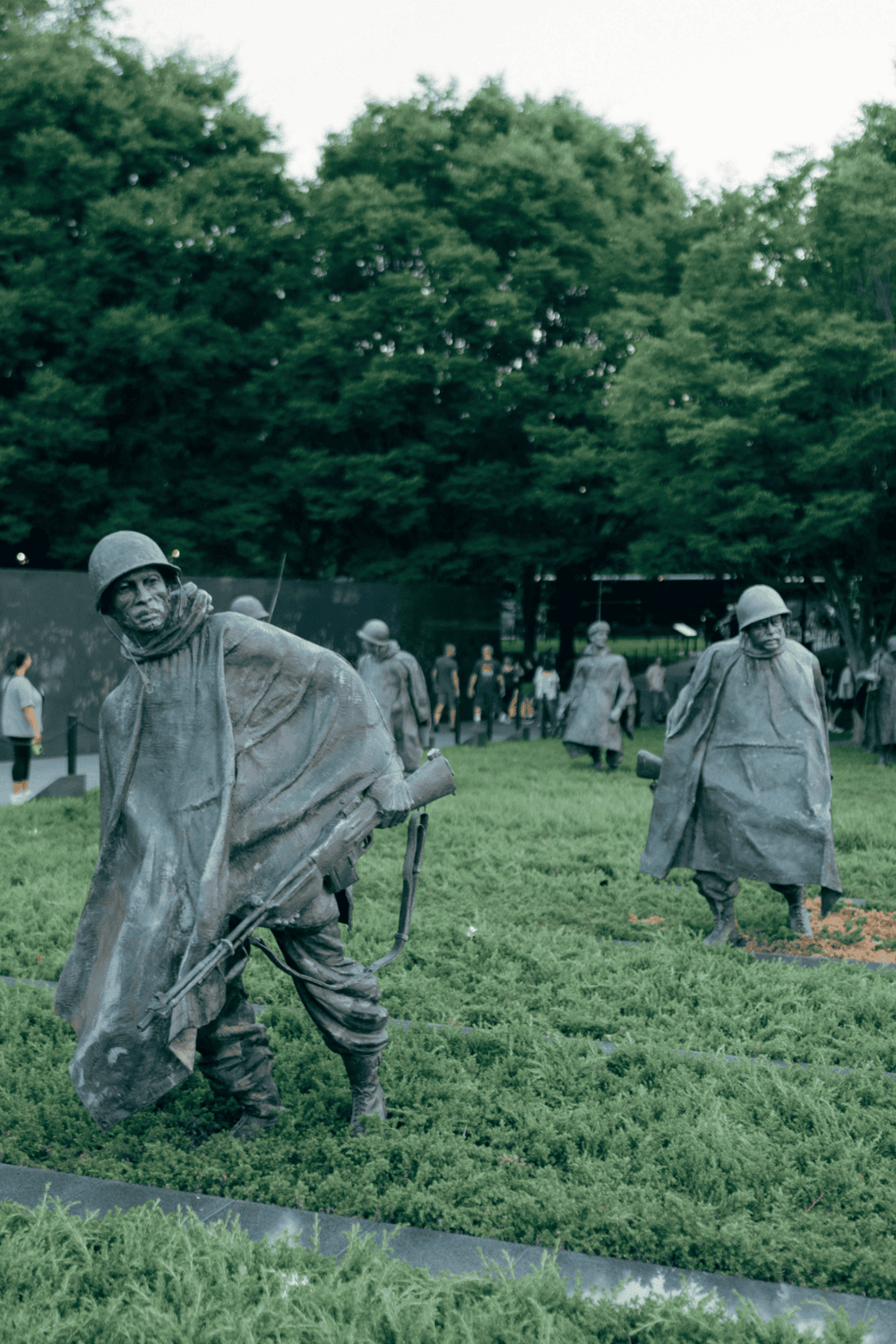 Bronze soldiers memorial at the National WWII Museum in New Orleans.