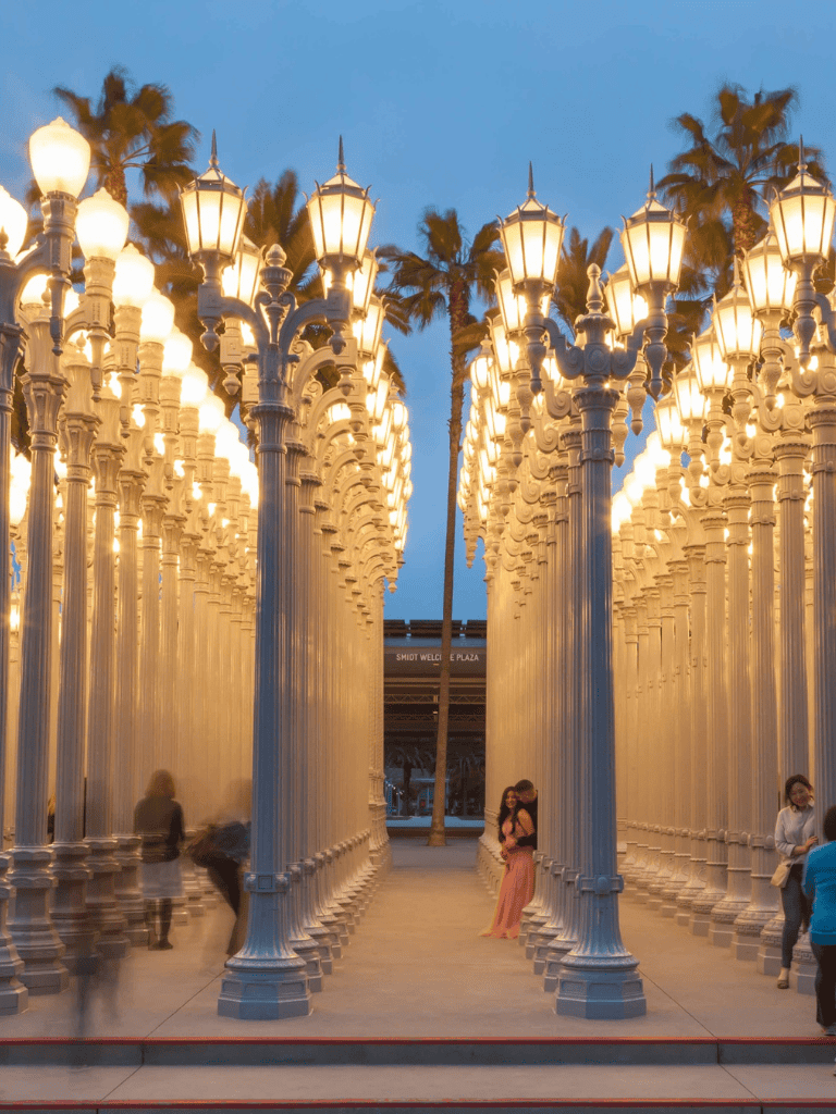 Vintage street lamps at quest for directions photo, illuminated pathway scene.