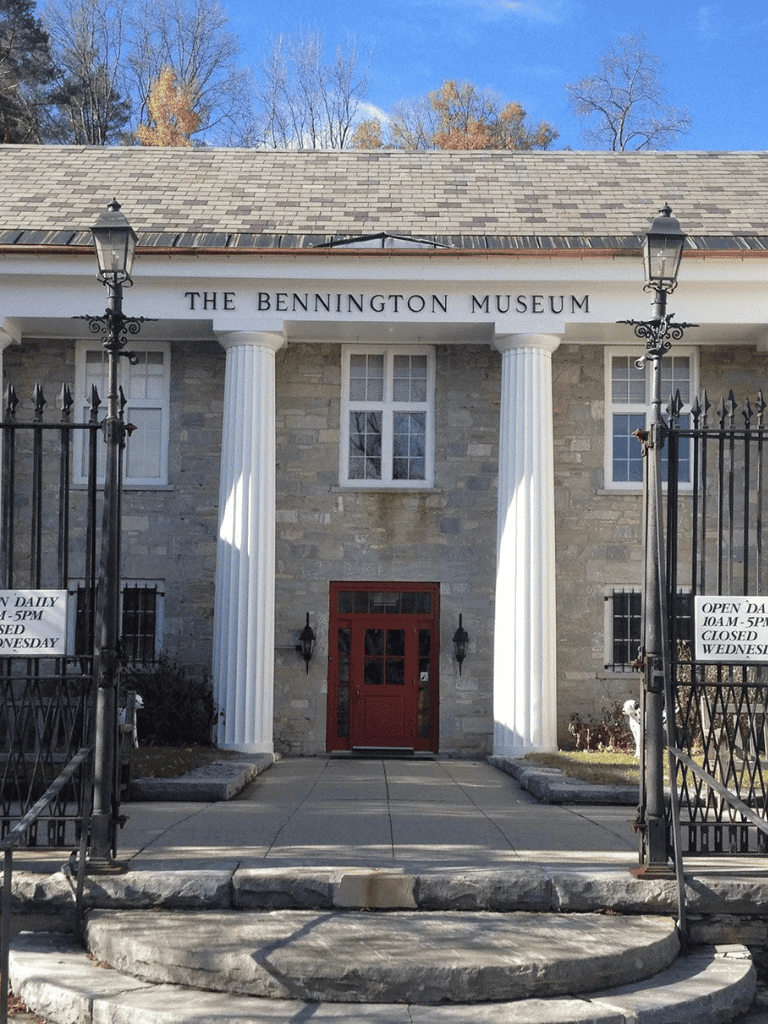 Bennington Museum historic building, Vermont cultural attraction, classic architecture, visitor destination, local history center.