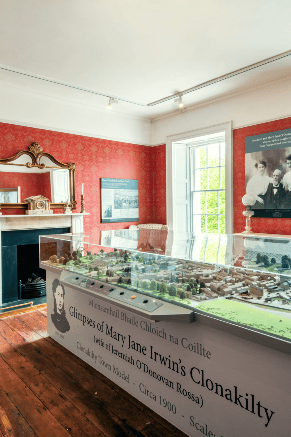 1. Historical model of Clonakilty town, Ireland, in a museum exhibit.