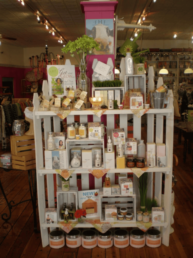 Pure wellness skincare products display at QuestForDirections boutique.