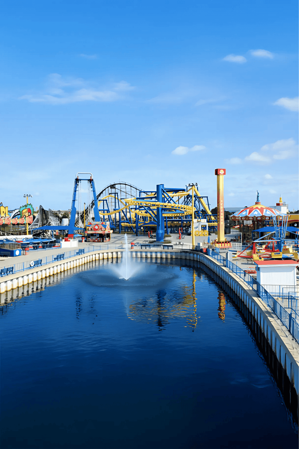 Amusement park rides and water park attractions at Quest for Directions, offering family fun and entertainment.