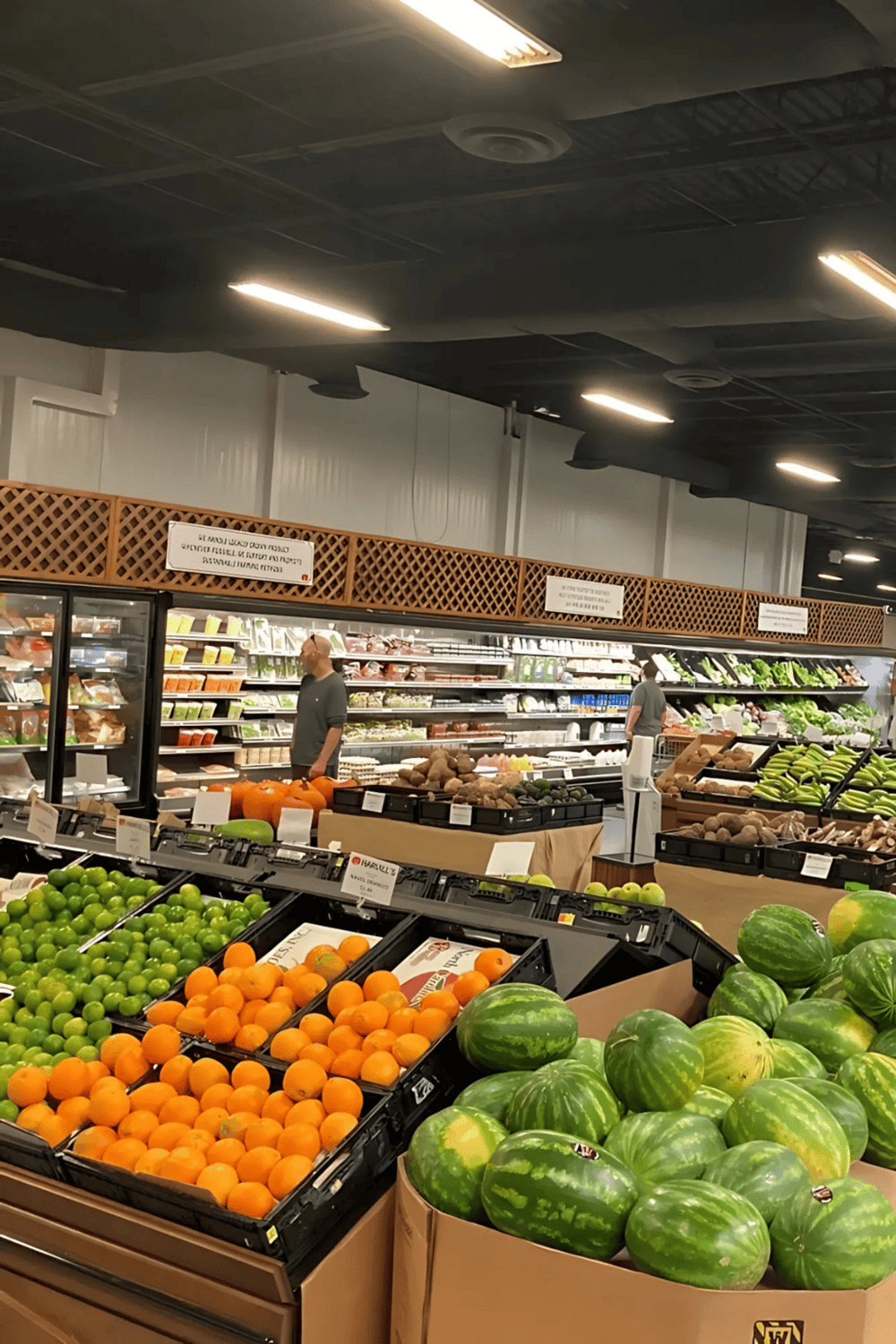Fresh fruits and vegetables at QuestForDirections grocery store, promoting healthy shopping.