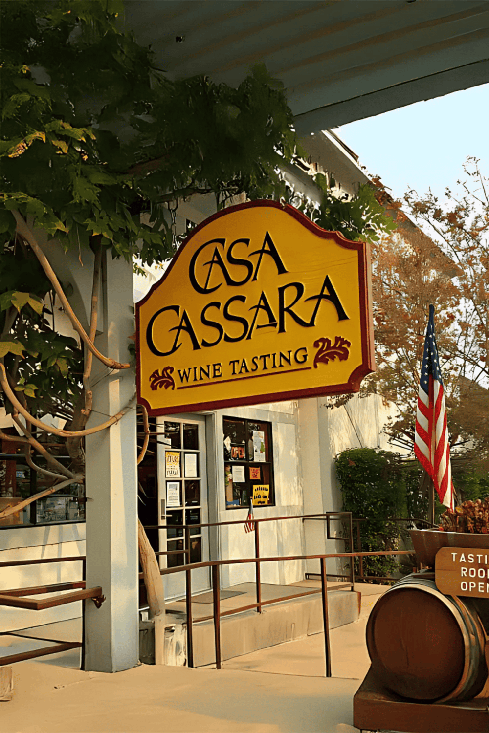 Aroma Winery wine tasting experience at Casa Cassara in a cozy outdoor setting.