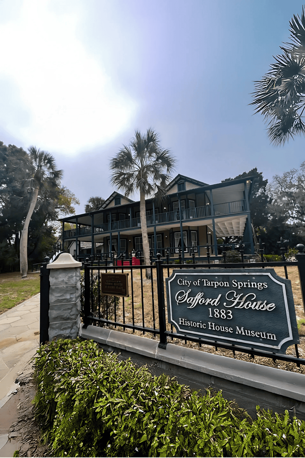 1. Historic Safford House Museum in Tarpon Springs, Florida, with classic architecture and lush greenery.