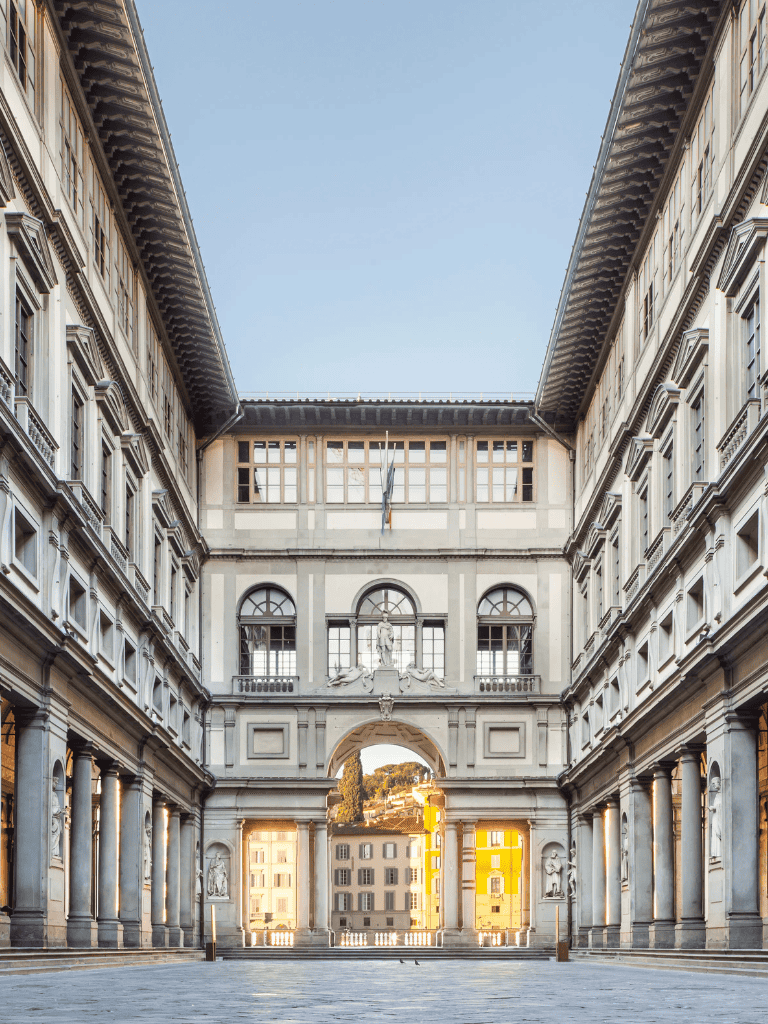 Grand historic architecture in Florence, Italy, showcasing stunning Renaissance design and iconic arches.