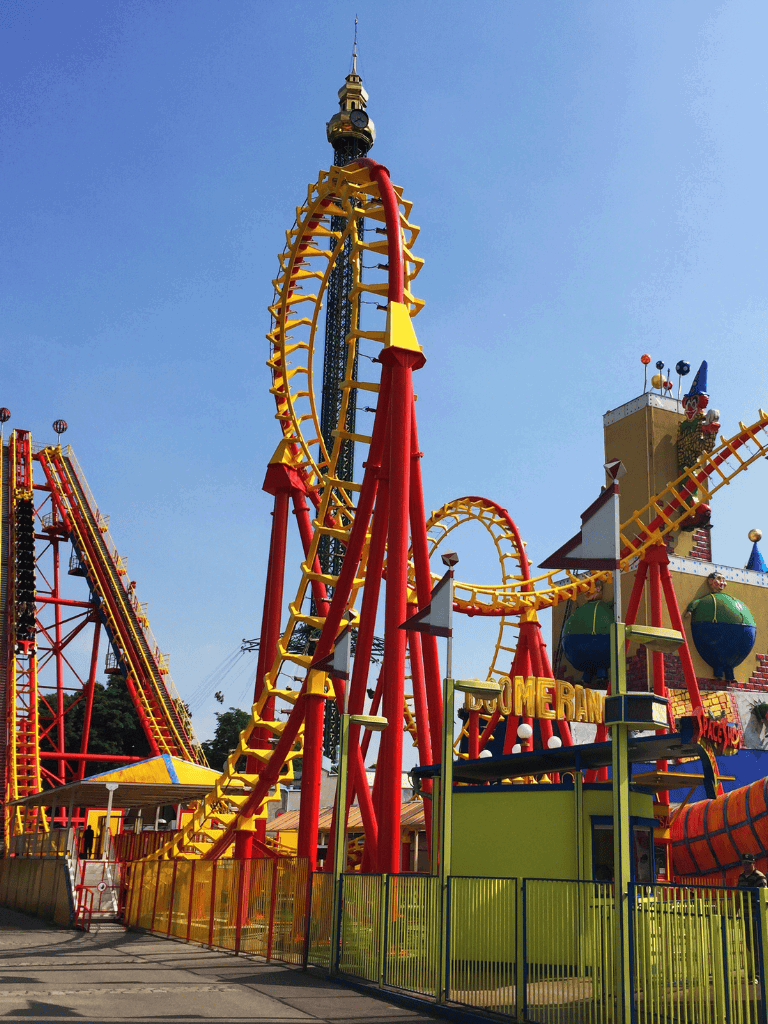 Thrilling amusement park roller coaster at Quest for Directions.