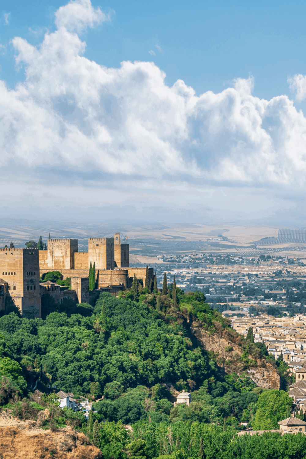Medieval castle on lush green hill with scenic landscape, Quest for Directions travel guide, navigation services.