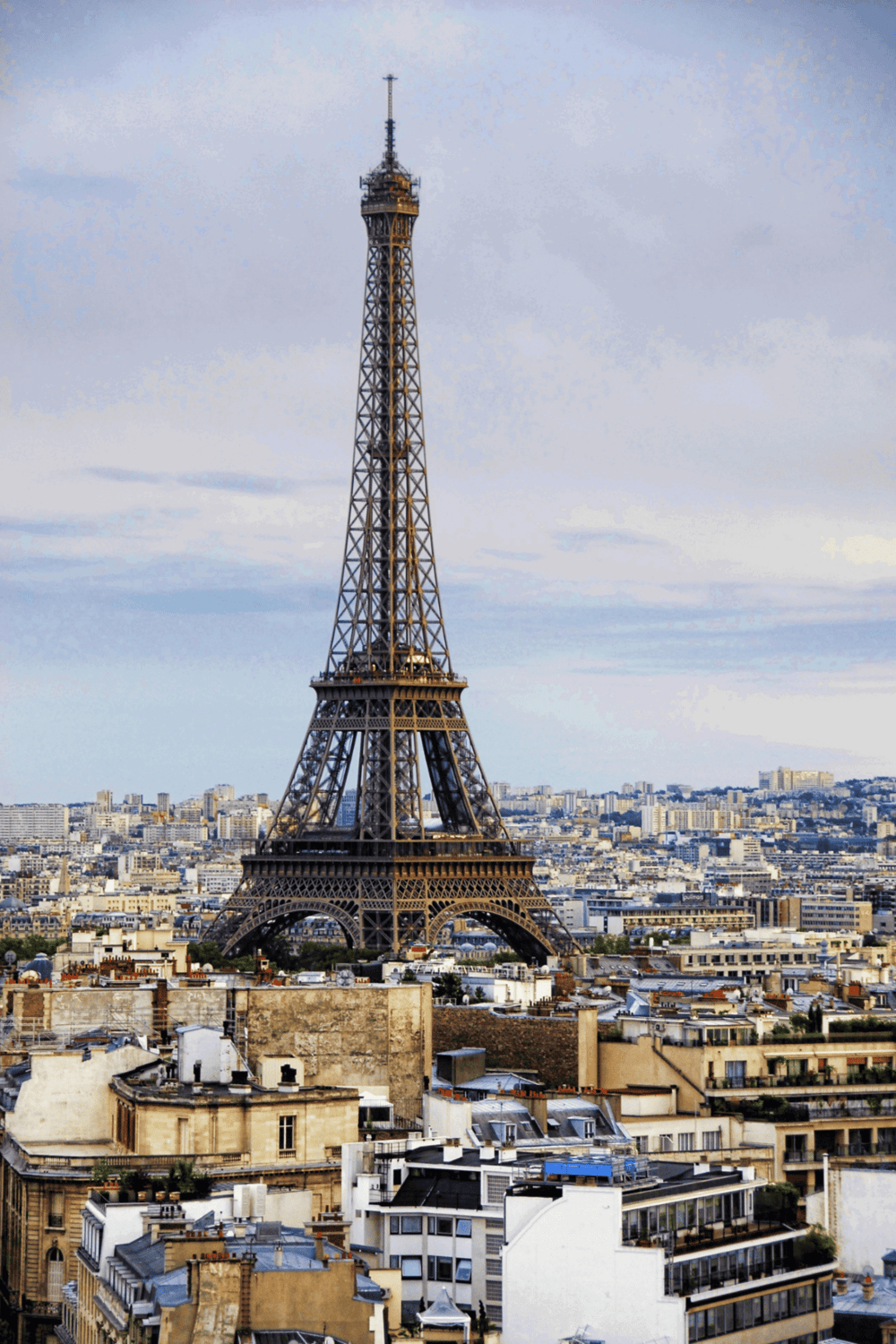 Eiffel Tower Paris France iconic landmark tall structure travel destination.