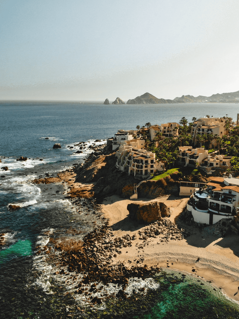 Breathtaking coastal landscape with luxury homes and scenic ocean views in California.