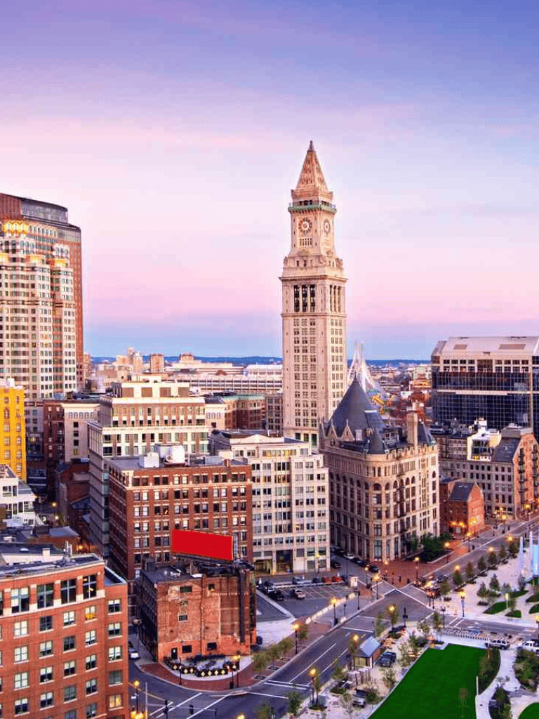 Historic downtown skyline featuring the iconic Flatiron Building in Milwaukee, Wisconsin.