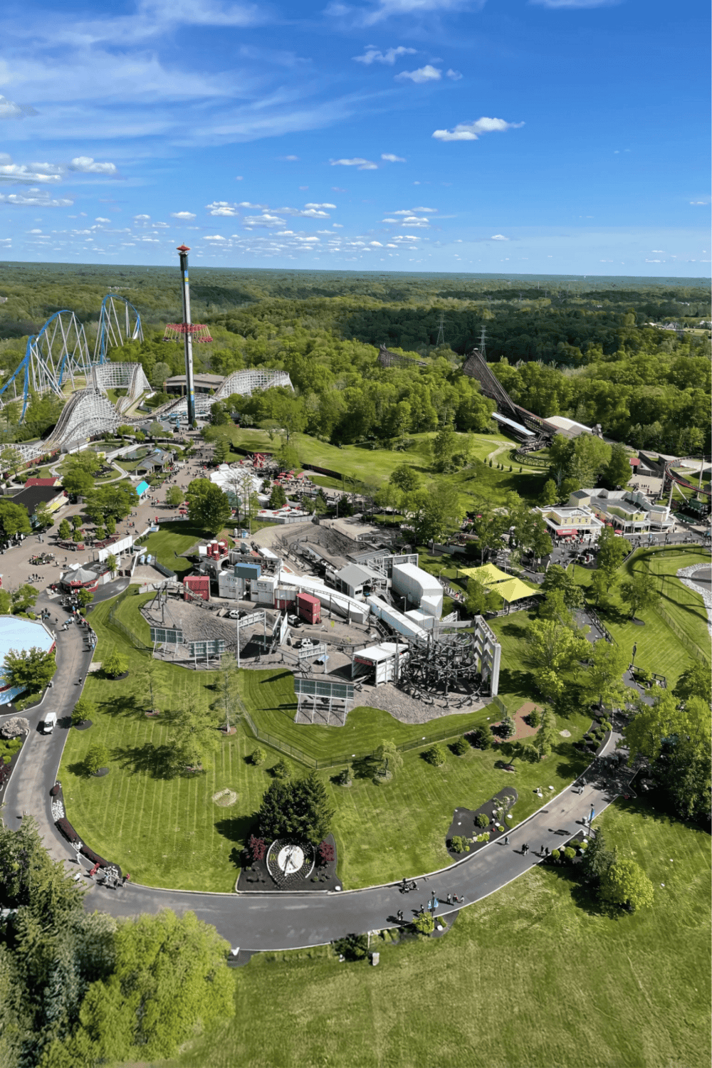 Thrilling amusement park rides and roller coasters at Quest for Directions amusement park.
