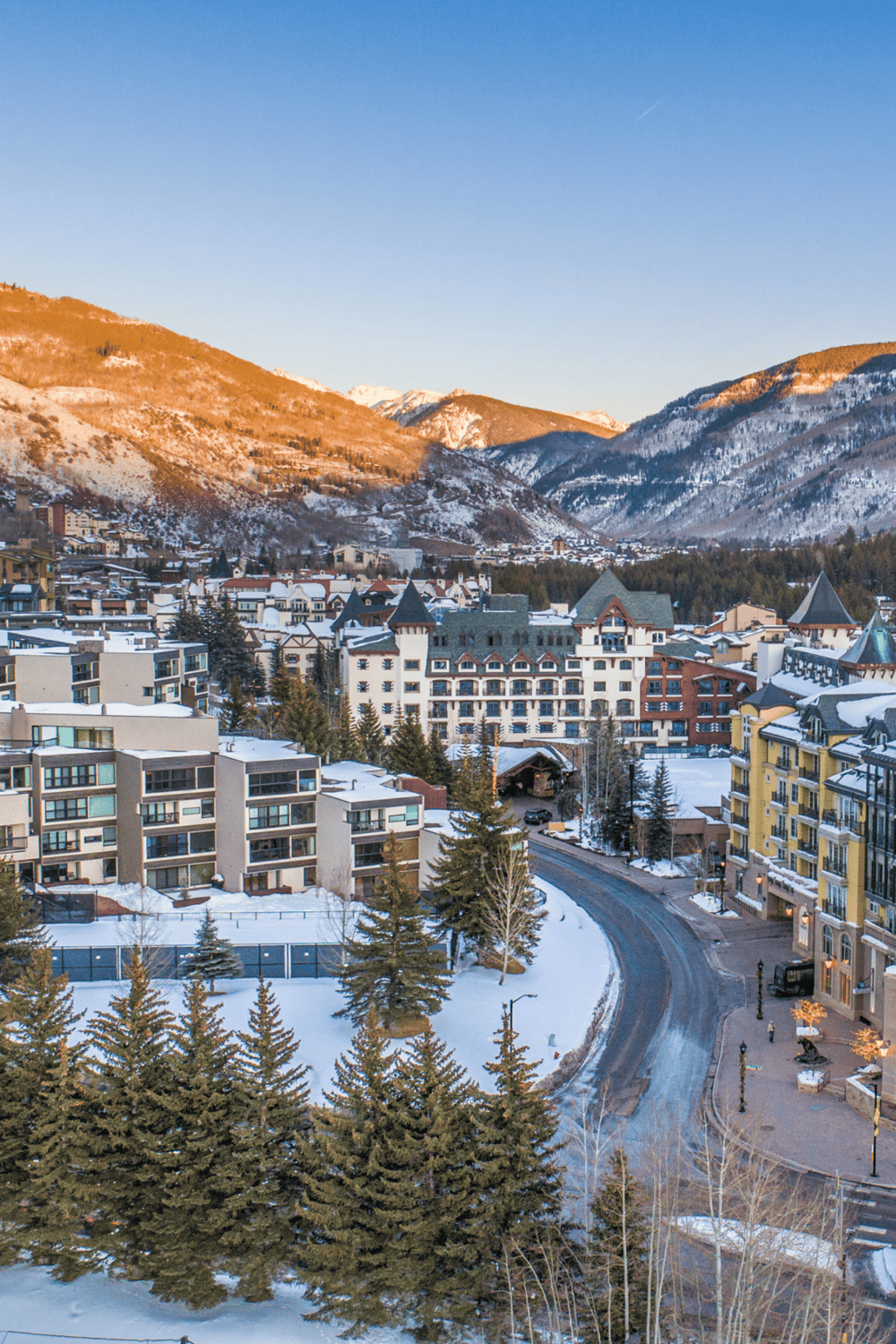 Snowy mountain village view - QuestForDirections.