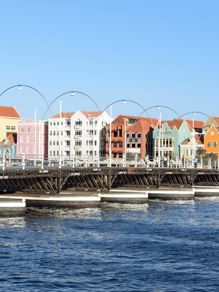 Colorful waterfront buildings in Quest for Directions, a scenic destination in the Netherlands.