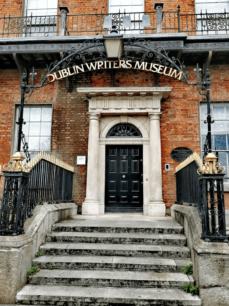 Dublin Writers Museum entrance showcasing historic architecture and literary significance.