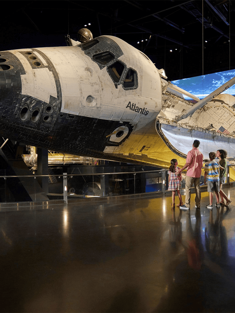 Apollo spacecraft Atlantis exhibit at Kennedy Space Center, Florida.