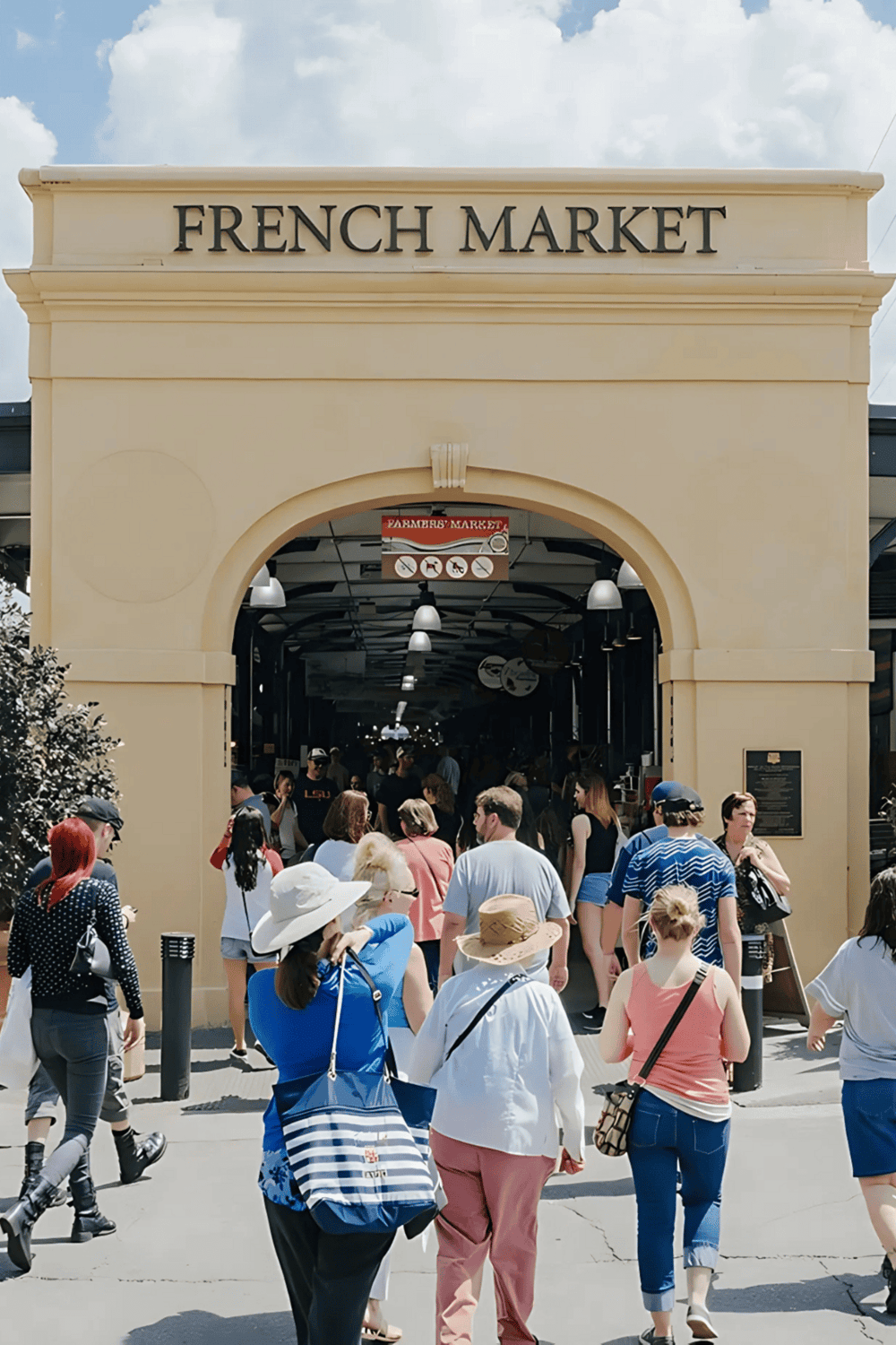 French Market entrance - popular shopping and food destination.