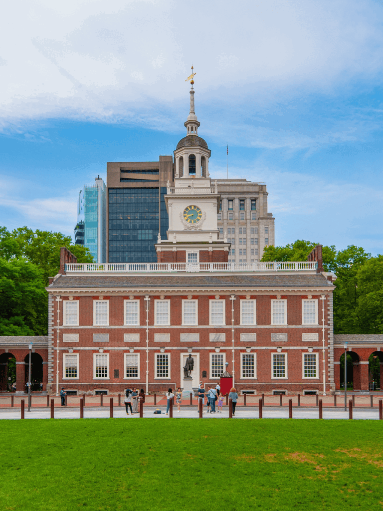Historic Independence Hall Philadelphia, symbol of American independence and revolutionary history.