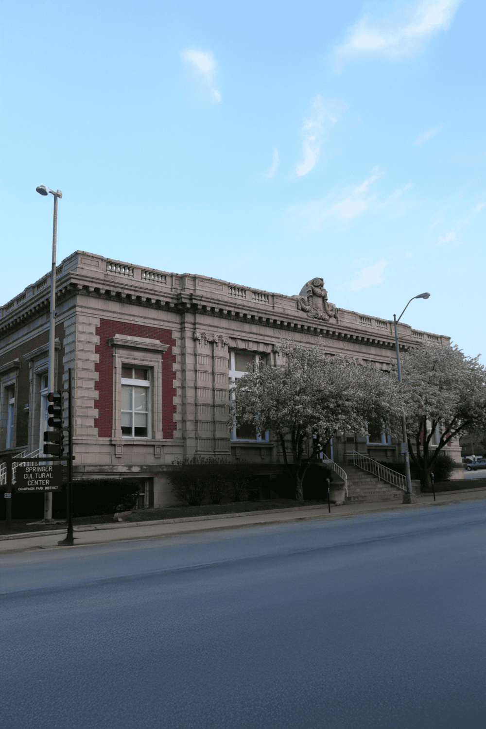 Historic brick building housing the Springier Cultural Center in Champaign Park District.