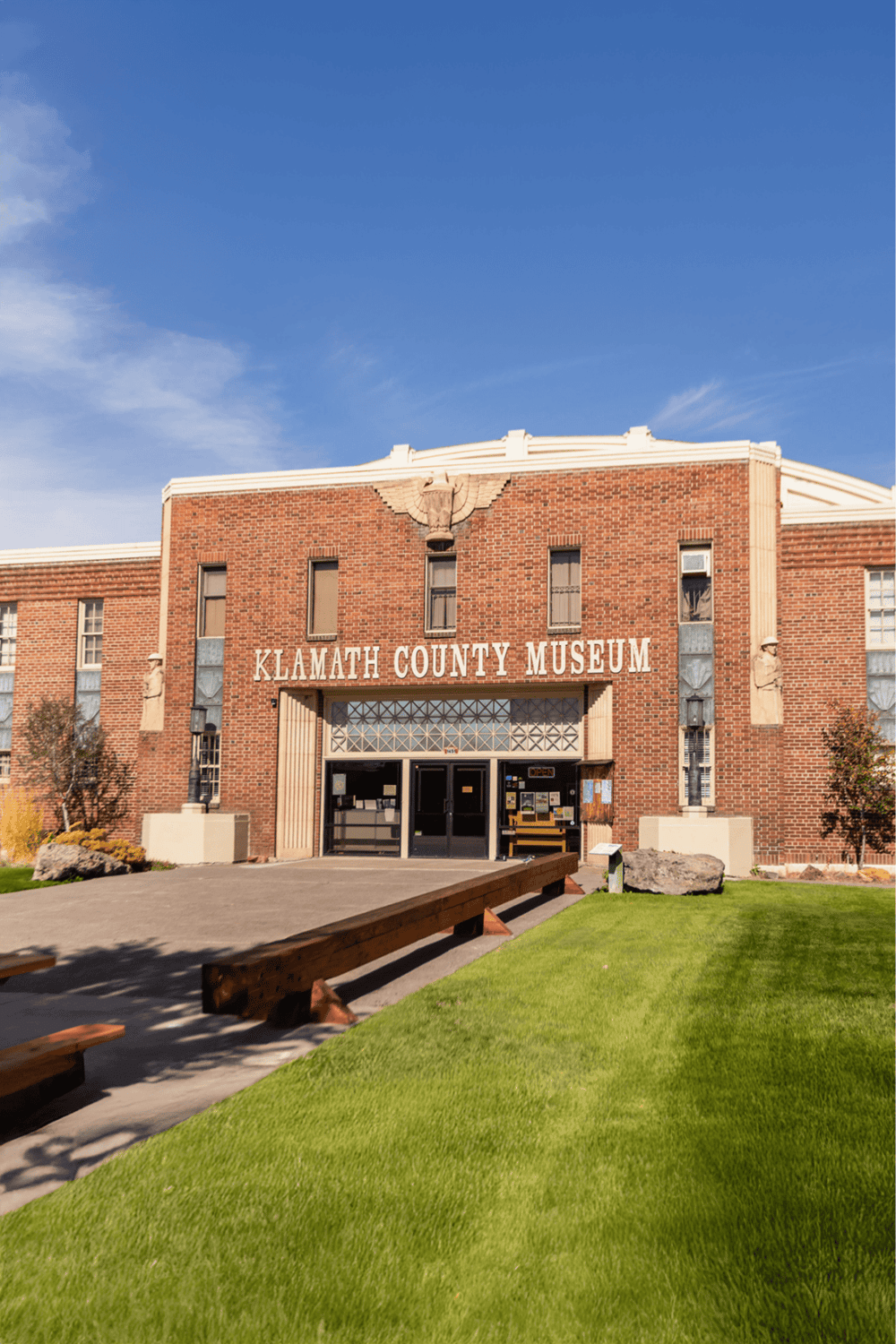 Klamath County Museum building exterior in Oregon, showcasing historical architecture and local history.