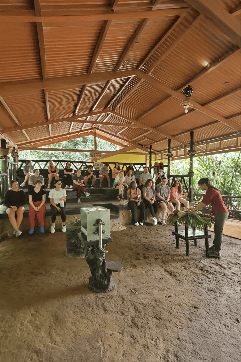 Guided cultural tour at QuestForDirections outdoor venue in nature.